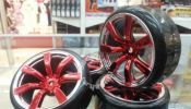 1/10 RC car Drift Tyre with Rim (Red 7 spoke)