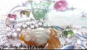 S925 Rhodium Jade & Crystal Pendant