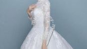 China Collar Ballgown Wedding Dress