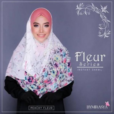 Instant Shawl Labuh Bymirasya - Peachy Fleur