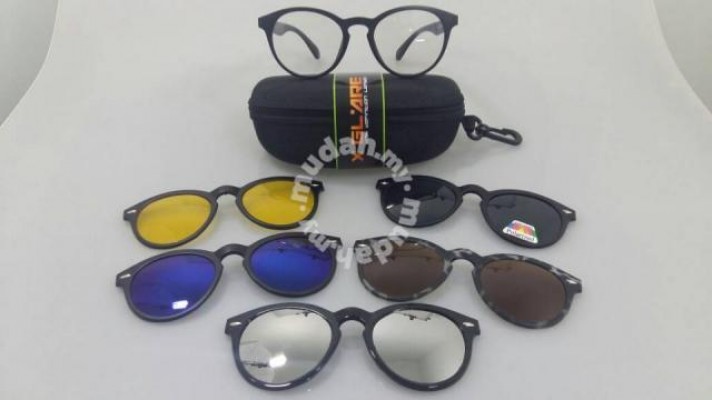 Sunglasses magnetic clip on 6 in 1 3055